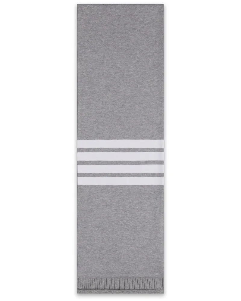 Thom Browne Gerippter 4-Bar Schal - Grau Grau