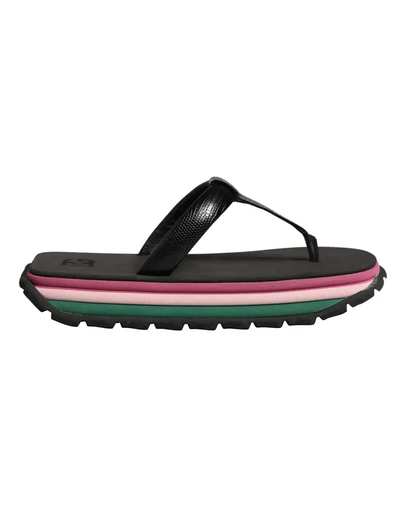 Dolce & Gabbana Flip-Flops mit dicker Sohle - Schwarz Schwarz