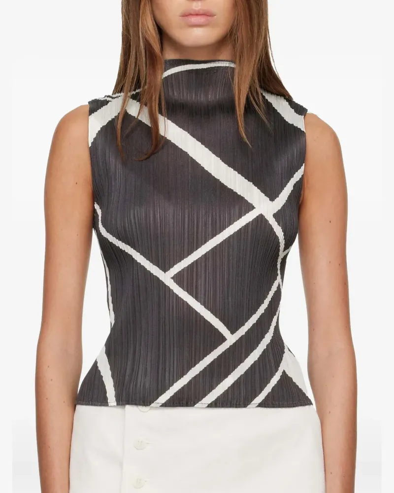 Issey Miyake Fold Line Oberteil - Grau Grau