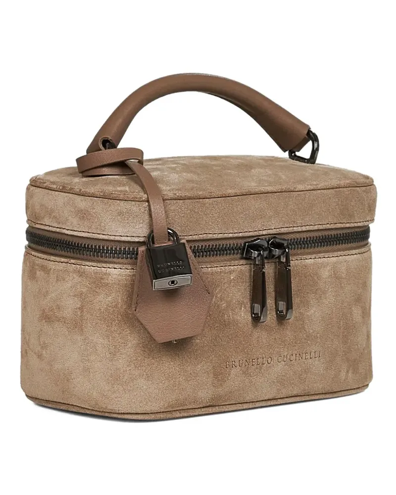 Brunello Cucinelli Tote Bag aus Wildleder mit Henkel - Braun Braun