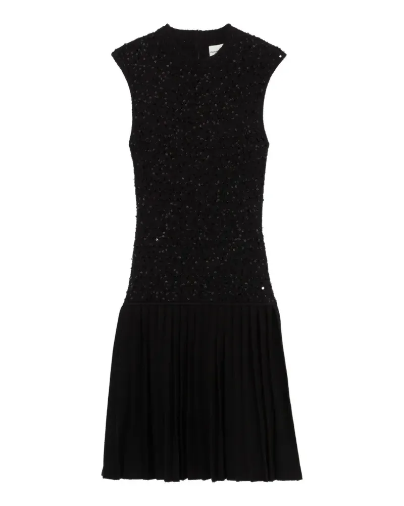 Claudie Pierlot Gestricktes Kleid mit Pailletten - Schwarz Schwarz