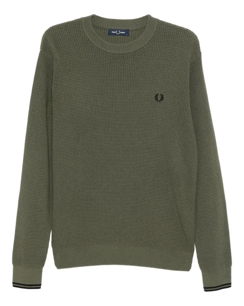 Fred Perry Pullover mit Logo-Stickerei - Grün Grün