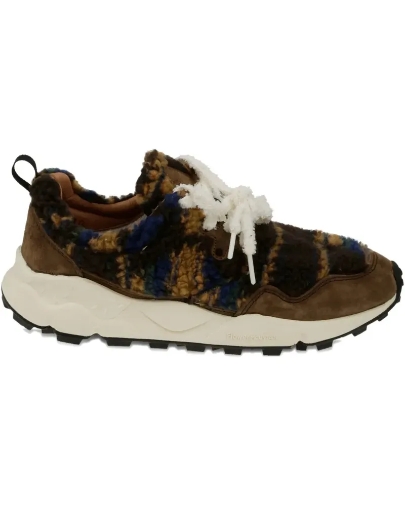 Flower MOUNTAIN Pampas Sneakers aus Wildleder mit Fake Fur - Braun Braun