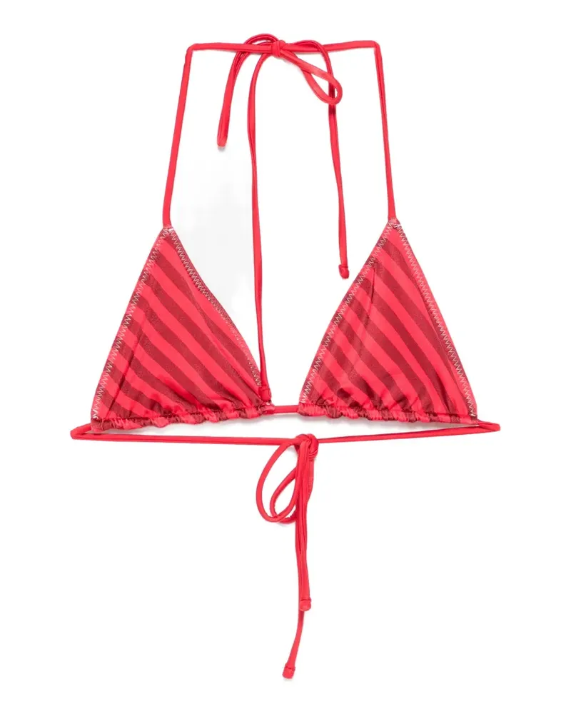 Frankies Bikinis x Jennie Nick striped triangle bikini top - Rot Rot