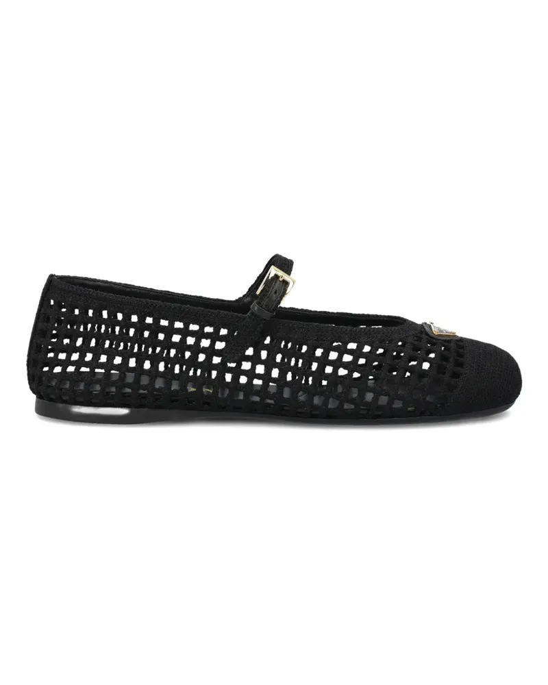 Prada openwork strap ballerina shoes - Schwarz Schwarz