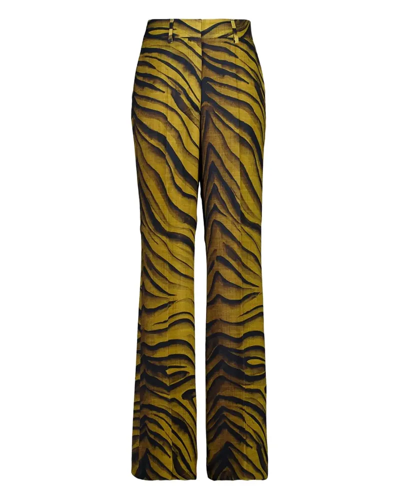 PAULA Hose mit Animal-Print - Gelb Gelb