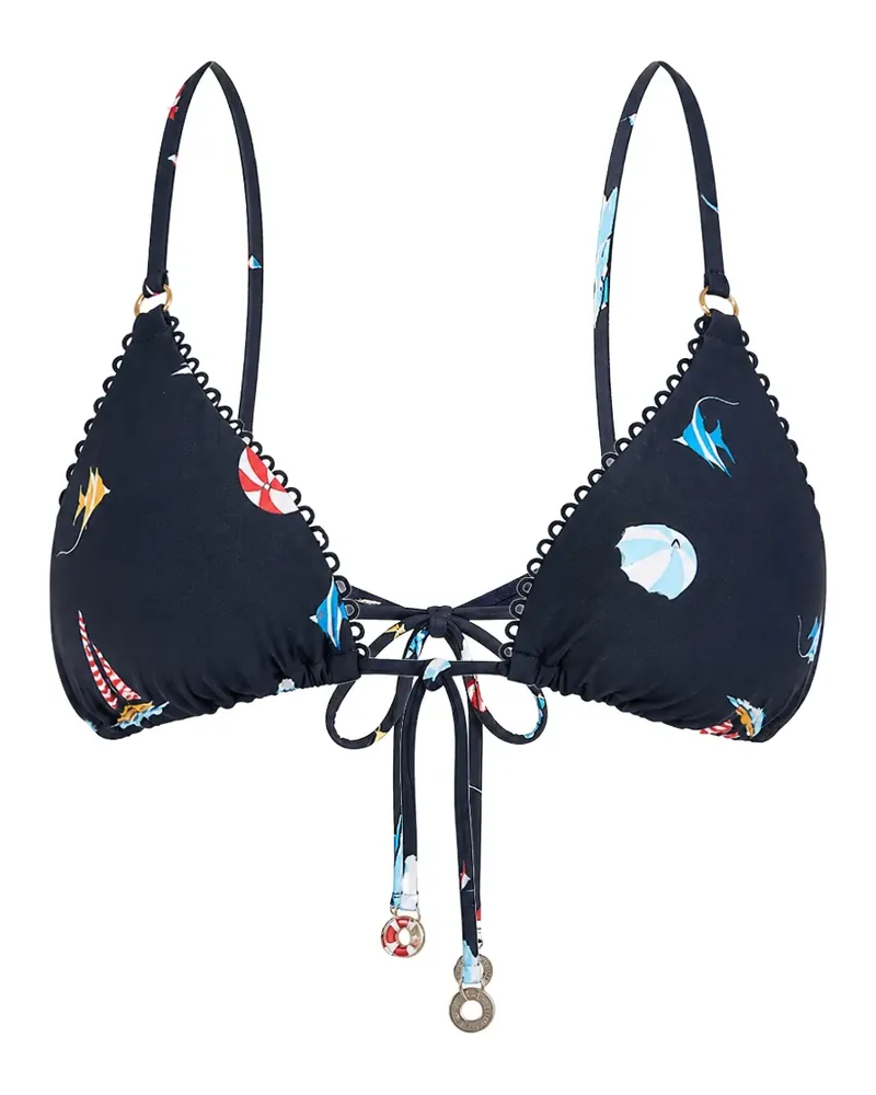 Seafolly Australia Slide scallop-trim tri bikini top - Blau Blau