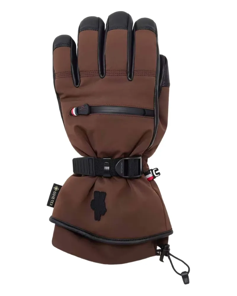 Moncler leather-panels gloves - Braun Braun