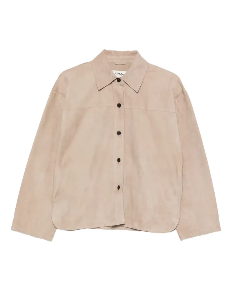 Arma suede button-front jacket - Nude Nude