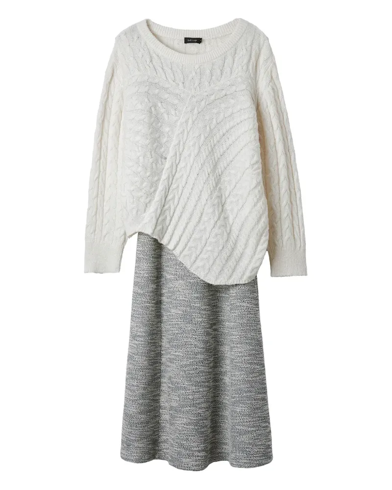 Tout a Coup Set aus Maxikleid und Pullover mit meliertem Effekt - Grau Grau