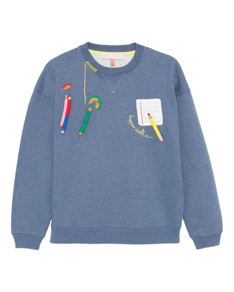 Mira Mikati Sweatshirt mit Schul-Patch - Blau Blau