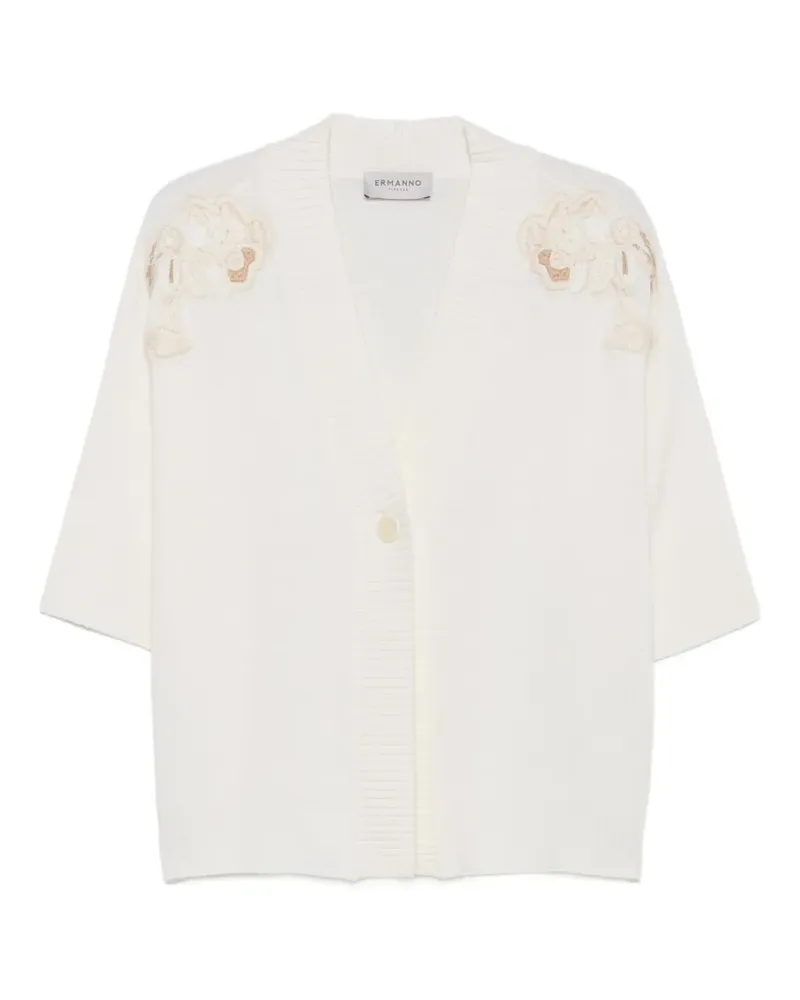Ermanno Scervino Cardigan mit Blumenstickerei - Weiß Weiß