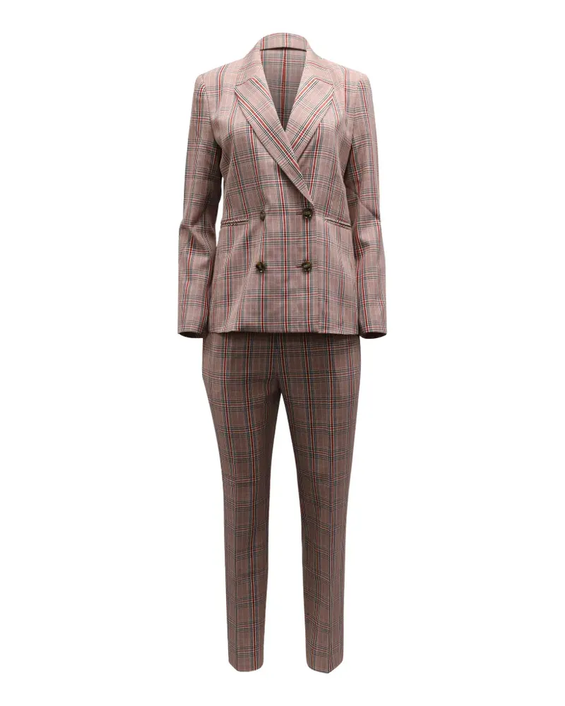 Iris & Ink Plaid straight-leg trousers - Nude Nude