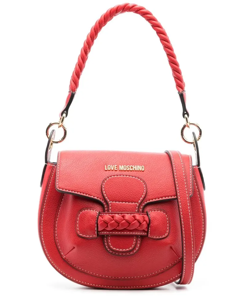 Moschino Schultertasche mit Flechtdetail - Rot Rot