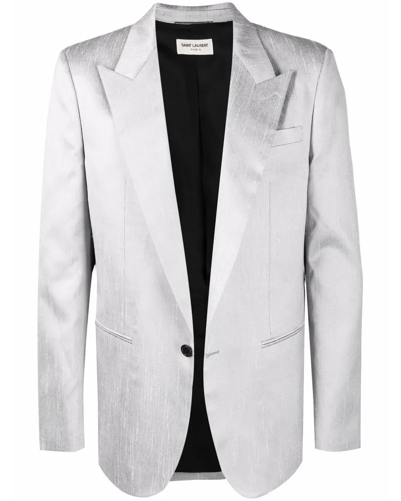 Saint Laurent Einreihiges Sakko - Grau Grau