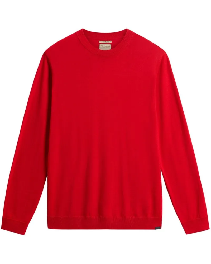 Woolrich Gestrickter Pullover mit Logo-Detail Rot
