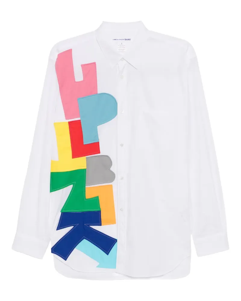 Comme des Garçons graphic patched shirt - Weiß Weiß