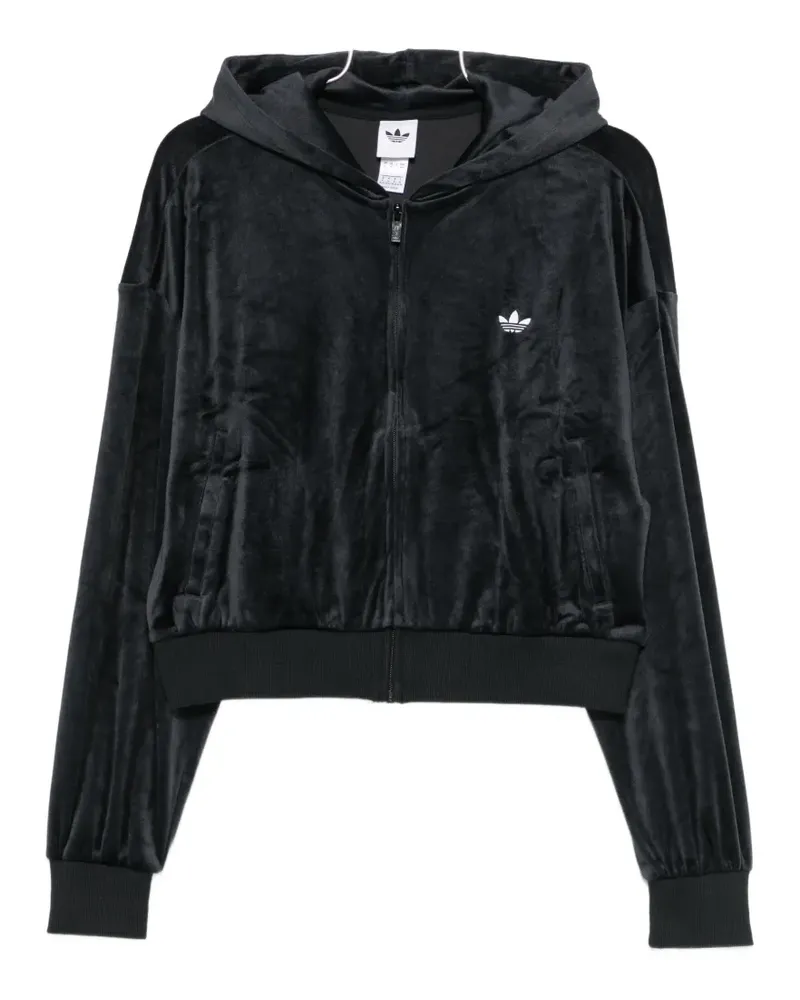 adidas velour zip-up hoodie - Blau Blau