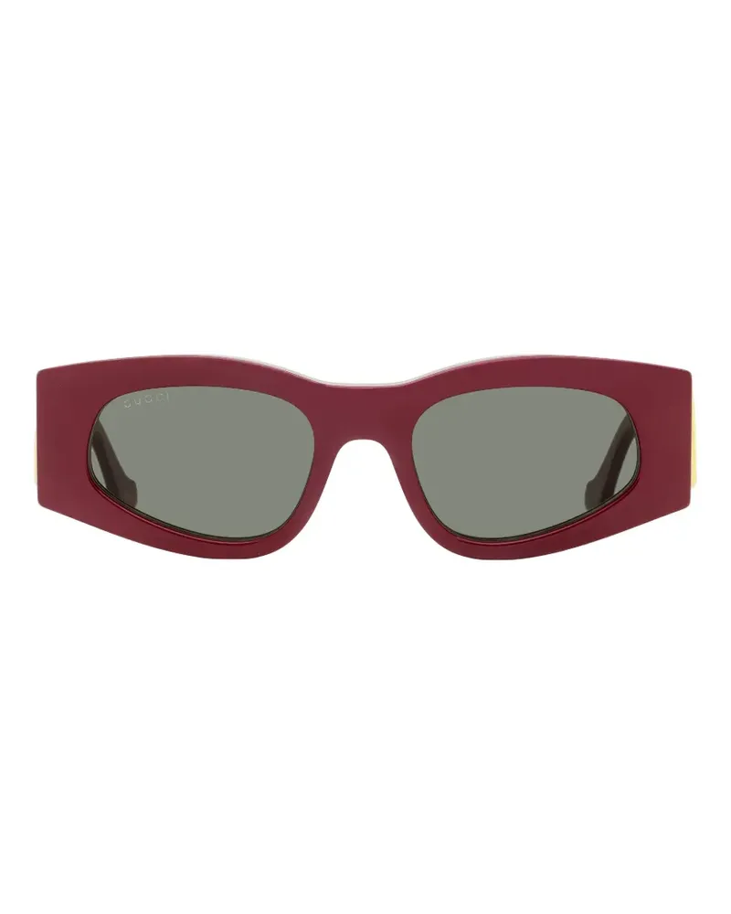Gucci Sonnenbrille mit geometrischem Gestell - Rot Rot
