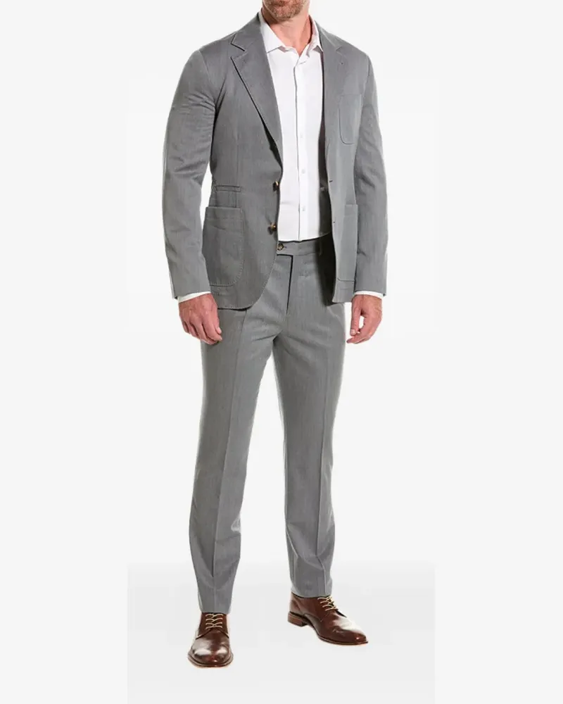 Brunello Cucinelli Anzug mit aufgesetzter Tasche - Grau Grau