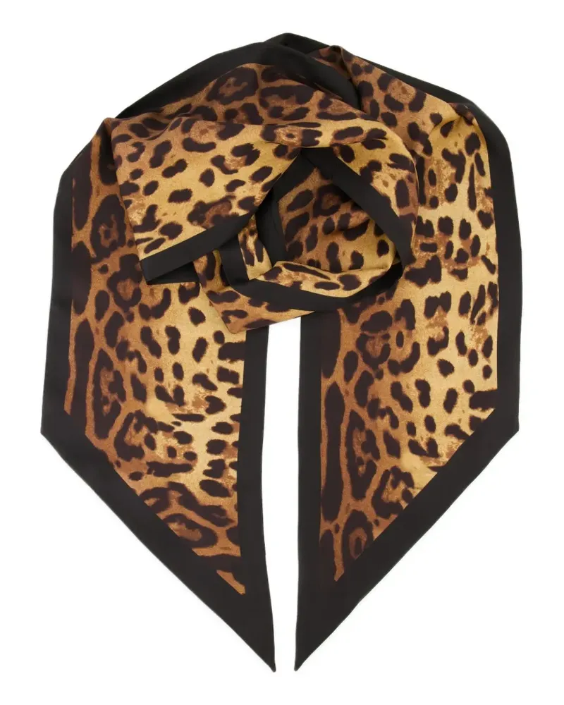 Givenchy maxi leopard-print silk bandeau scarf - Braun Braun