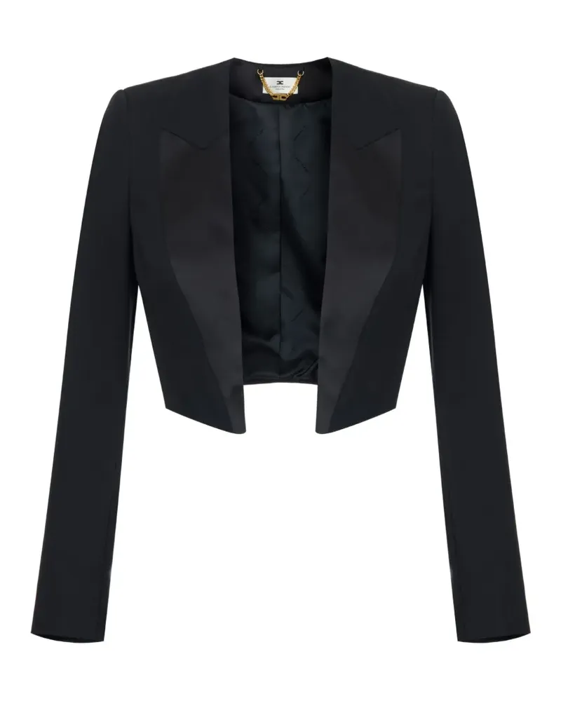 Elisabetta Franchi gabardine tuxedo-style jacket - Schwarz Schwarz