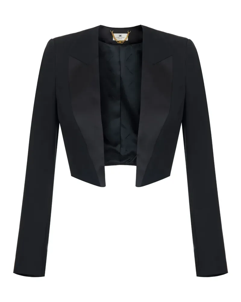 Elisabetta Franchi Gabardine-Jacke im Smoking-Style - Schwarz Schwarz