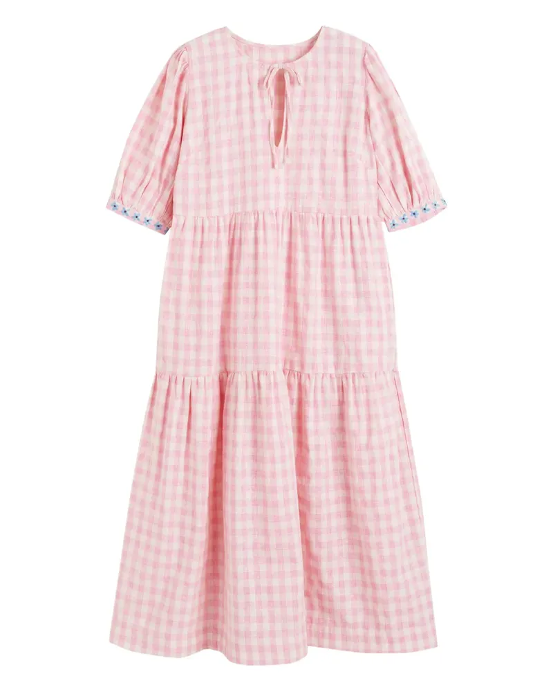 Chinti & Parker Maxikleid mit Vichy-Karomuster - Rosa Rosa