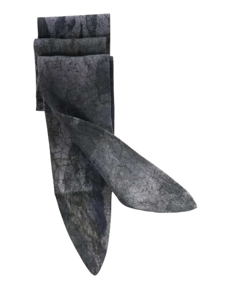 Ziggy Chen Digital Print pointed scarf - Grau Grau