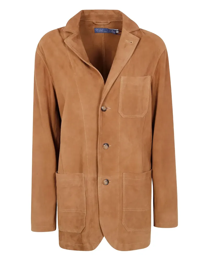 Ralph Lauren Wildlederjacke mit drei Knöpfen - Braun Braun