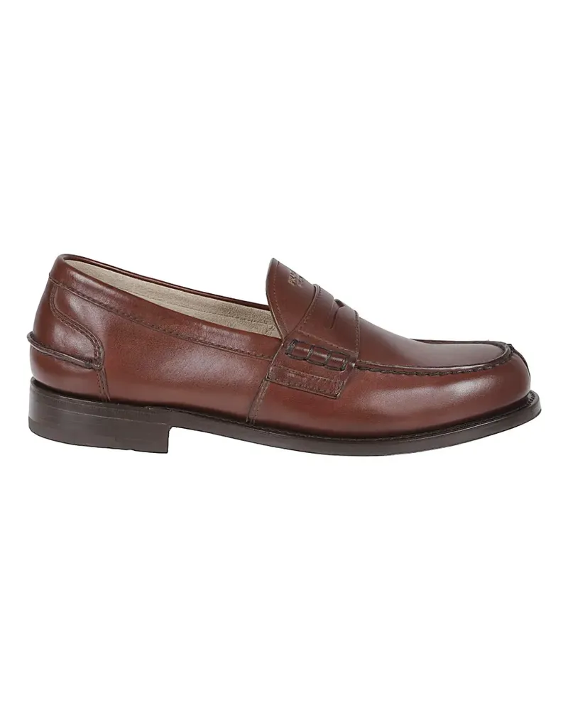 Prada logo leather loafers - Braun Braun