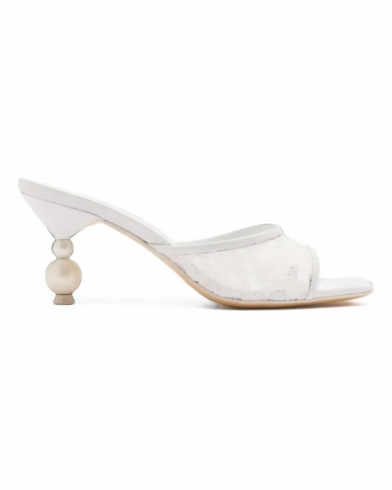 Sophia Webster Perla lace-panel sandals - Weiß Weiß