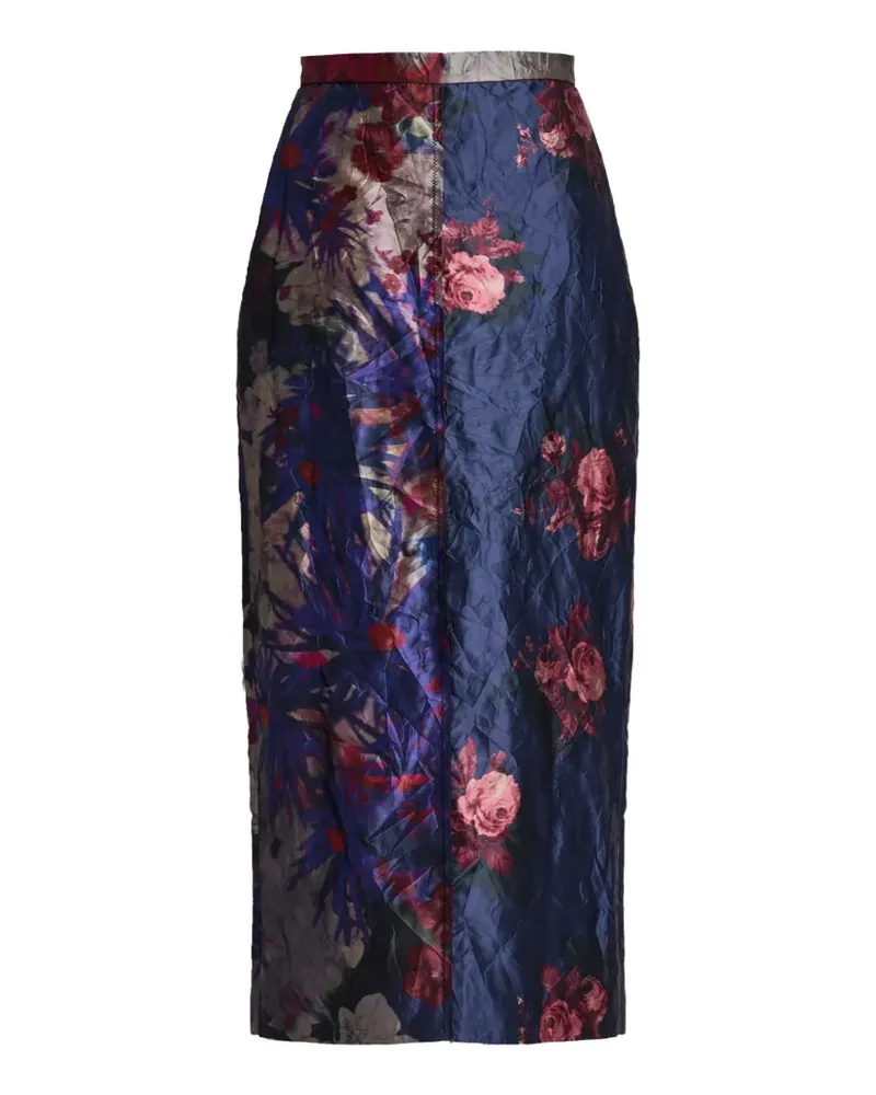 Erdem crinkled midi skirt - Blau Blau