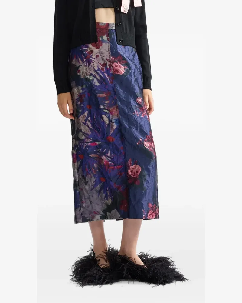 Erdem crinkled midi skirt - Blau Blau
