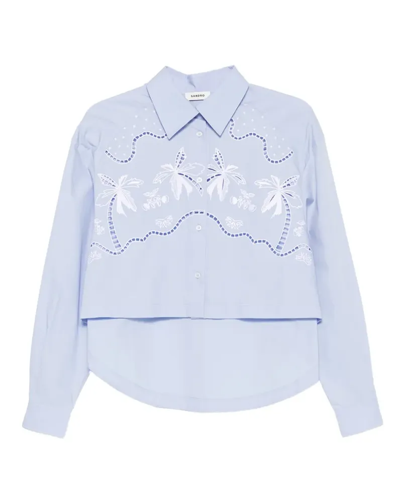 Sandro embroidered-detail shirt - Blau Blau