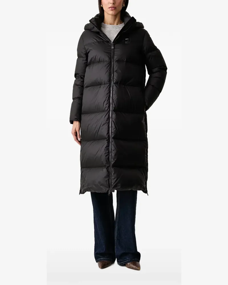 Blauer Celia quilted hooded coat - Schwarz Schwarz