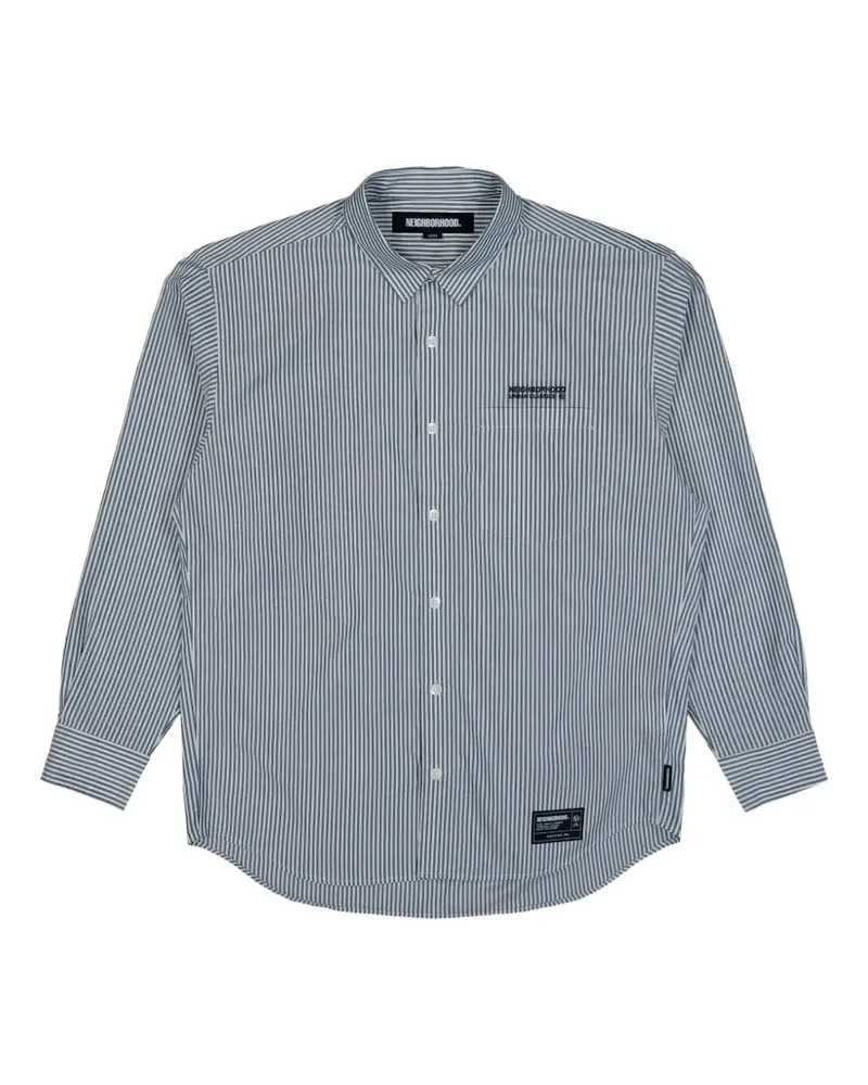 Neighborhood striped long-sleeve cotton shirt - Blau Blau