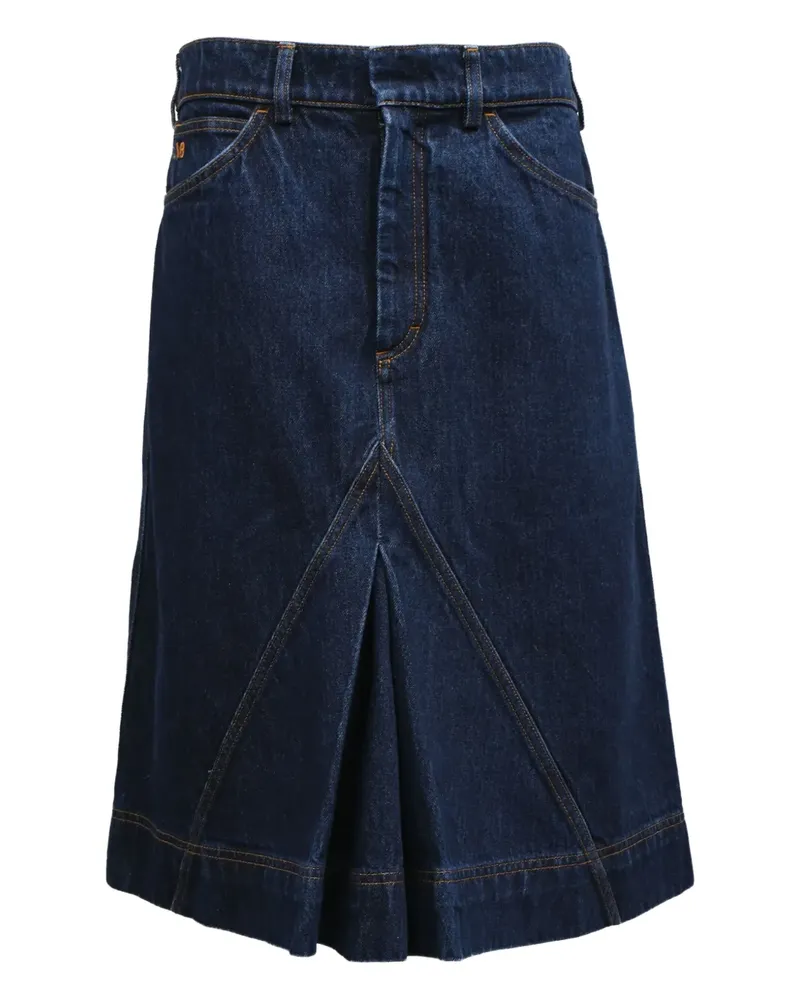 Victoria Beckham Midirock mit Falten - Blau Blau