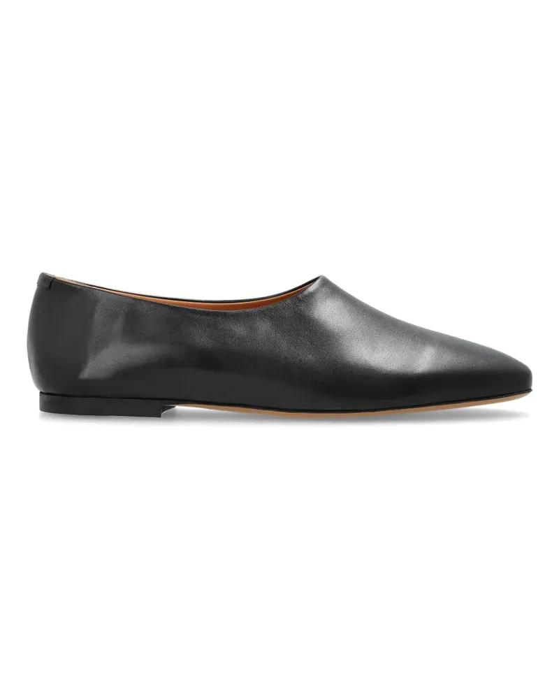 Jil Sander square-toe leather ballet flats - Schwarz Schwarz