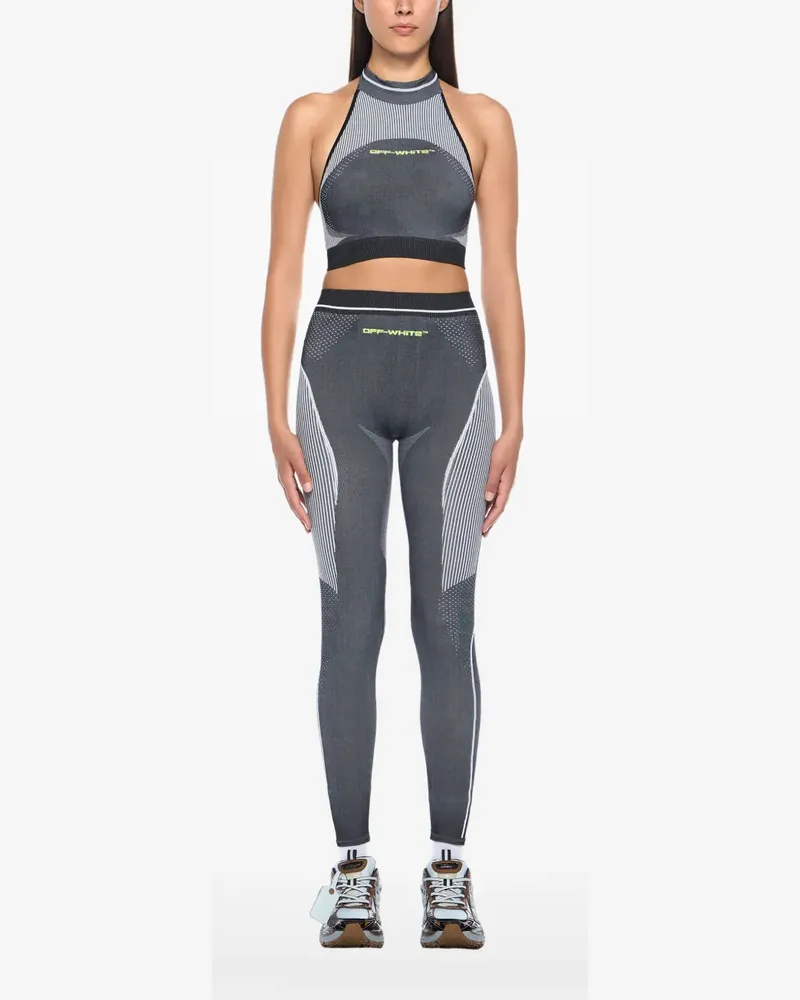 OFF-WHITE Nahtloser Arrow Sport-BH mit Logo - Schwarz Schwarz