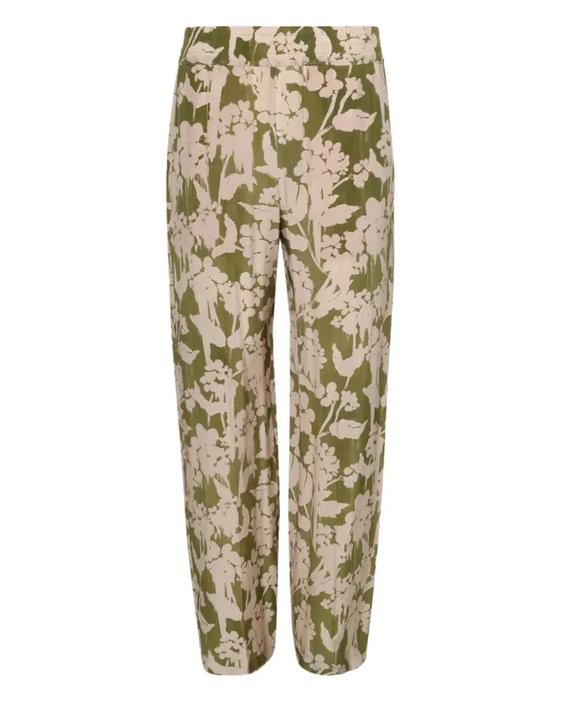 Victoria Beckham Hose mit Blumen-Print - Grün Grün