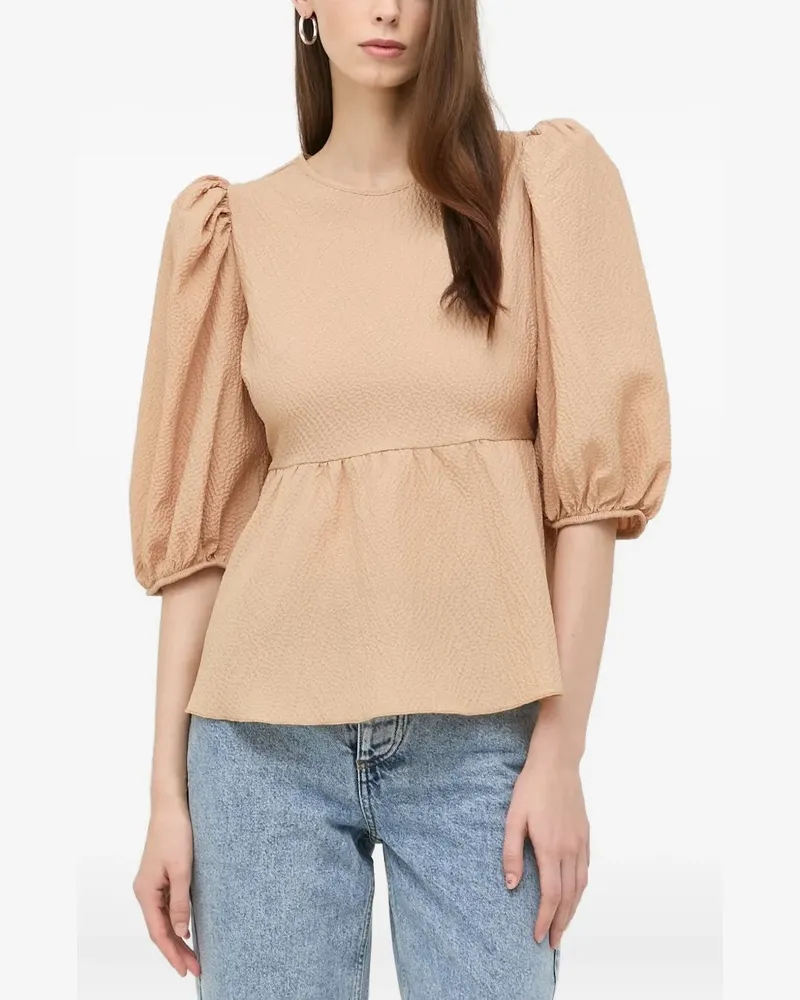 Notes du Nord Bluse mit Puffärmeln - Nude Nude