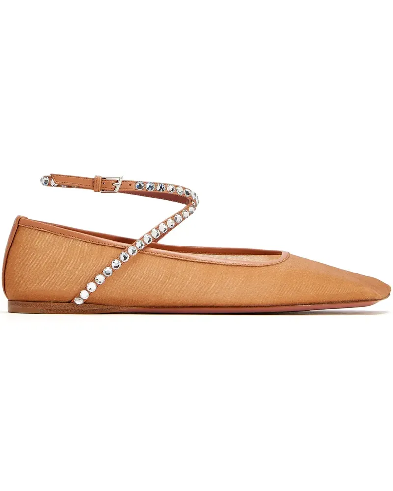 Amina Muaddi Sneakers in Netzoptik - Braun Braun