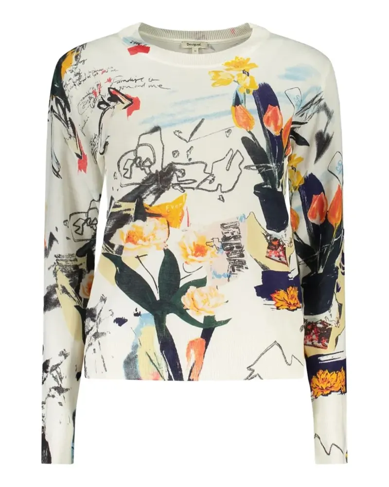 Desigual Pullover mit Blumenprint - Nude Nude