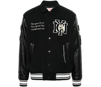 Bomberjacke mit Logo-Patch - Schwarz