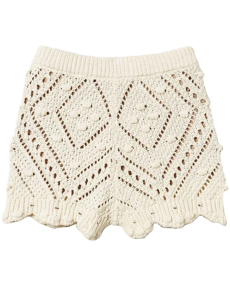 Twin-Set Shorts mit Lochmuster - Nude Nude
