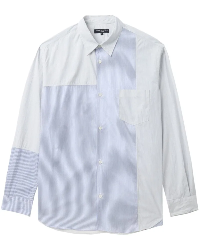 Comme des Garçons Gestreiftes Hemd in Colour-Block-Optik - Blau Blau