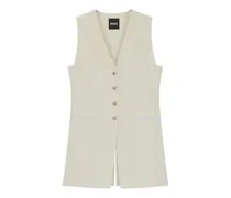 Schmaler Blazer mit ärmellosem Design - Nude