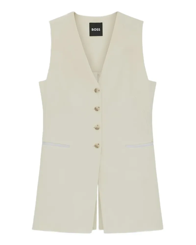 HUGO BOSS button-fastening sleeveless waistcoat - Nude Nude