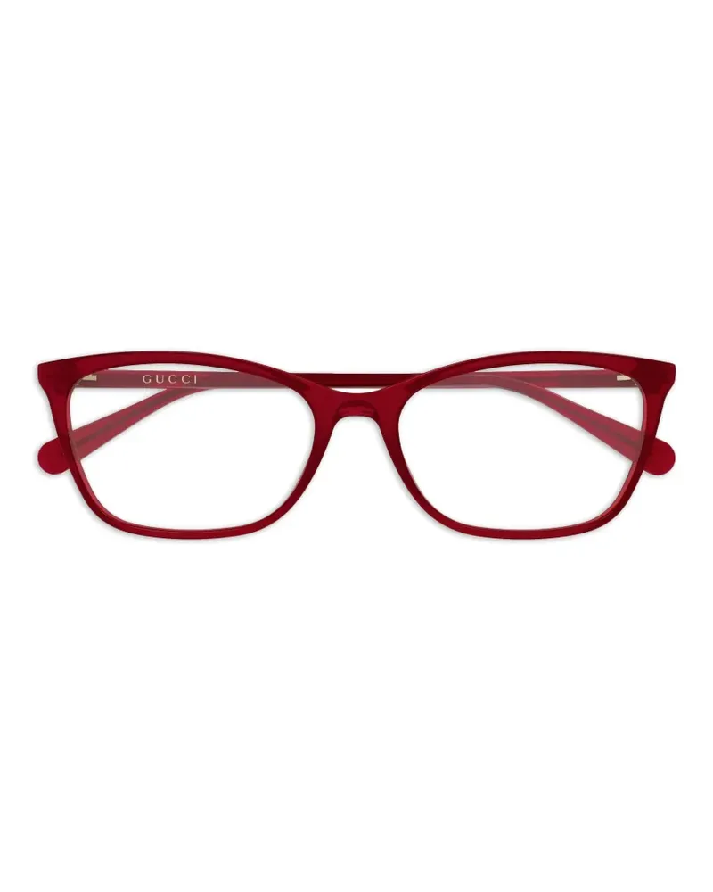 Gucci Brille mit eckigem Gestell - Rot Rot